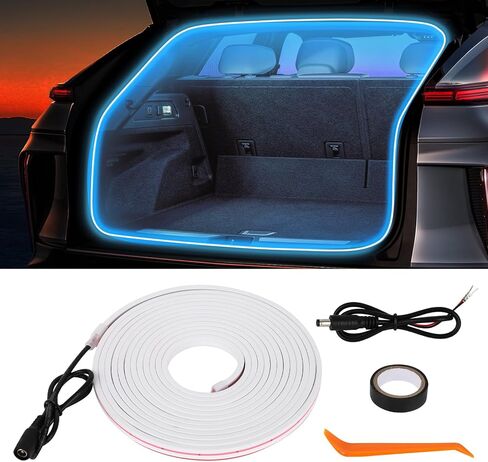 Car LED Strip Lights - Trunk Cargo Ambient Lighting, White Colors 6000K, 177.16 inches Flexible LED Light Strip, Easy Install, Waterproof, Universal Fit, for Car Trunks, SUVs, and Vans in Kuwait