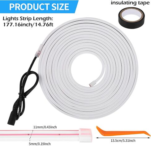 Car LED Strip Lights - Trunk Cargo Ambient Lighting, White Colors 6000K, 177.16 inches Flexible LED Light Strip, Easy Install, Waterproof, Universal Fit, for Car Trunks, SUVs, and Vans in Kuwait