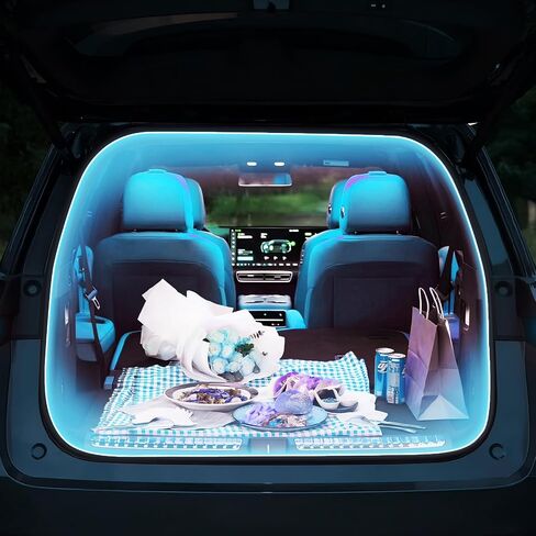 Car LED Strip Lights - Trunk Cargo Ambient Lighting, White Colors 6000K, 177.16 inches Flexible LED Light Strip, Easy Install, Waterproof, Universal Fit, for Car Trunks, SUVs, and Vans in Kuwait
