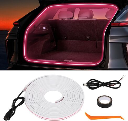 Car LED Strip Lights - Trunk Cargo Ambient Lighting, White Colors 6000K, 177.16 inches Flexible LED Light Strip, Easy Install, Waterproof, Universal Fit, for Car Trunks, SUVs, and Vans in Kuwait