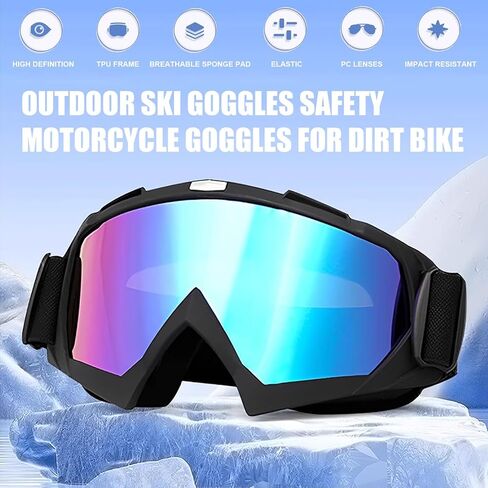 Dirt Bike Motorcycle Goggles with Balaclava Face Cover, Motocross Riding Offroad Glasses for Men Women with Face Mask in Kuwait