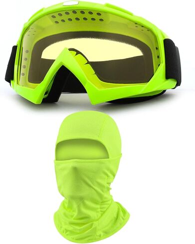 Dirt Bike Motorcycle Goggles with Balaclava Face Cover, Motocross Riding Offroad Glasses for Men Women with Face Mask in Kuwait