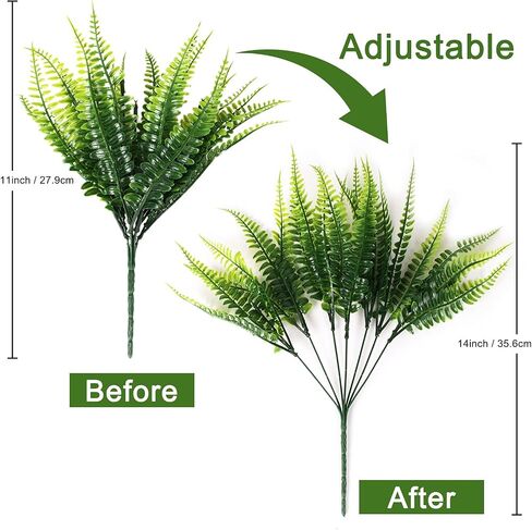 Artificial Boston Fake Fern Plants Bushes 20Packs Faux Plants Shrubs Greenery UV Resistant for Garden House Office Indoor Outdoor Décor in Kuwait