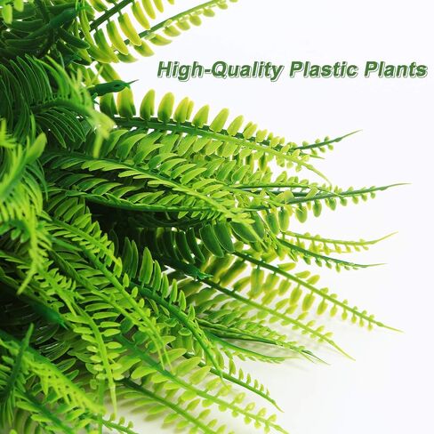 Artificial Boston Fake Fern Plants Bushes 20Packs Faux Plants Shrubs Greenery UV Resistant for Garden House Office Indoor Outdoor Décor in Kuwait