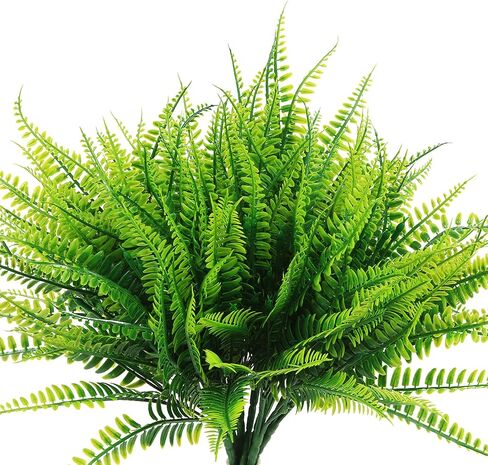 Artificial Boston Fake Fern Plants Bushes 20Packs Faux Plants Shrubs Greenery UV Resistant for Garden House Office Indoor Outdoor Décor in Kuwait