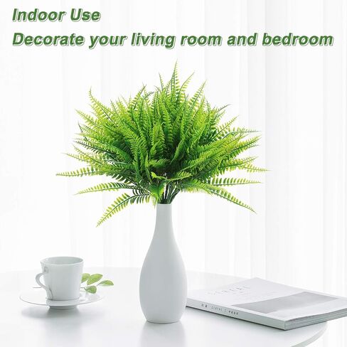 Artificial Boston Fake Fern Plants Bushes 20Packs Faux Plants Shrubs Greenery UV Resistant for Garden House Office Indoor Outdoor Décor in Kuwait