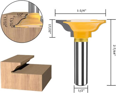 TAIWAIN راوتر بت 1/2 بوصة شانك راوتر بت مجموعة أدوات 43 حزمة قابلة للتعديل لوحة خشبية درج باب طحن القاطع، بت ميتري لطاولة جهاز التوجيه/جهاز التوجيه الأساسي (F-45 درجة) in Kuwait