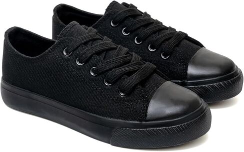 أحذية كلاسيكية للجنسين المنخفضة القماش-أحذية بويز فتيات وأحذية دانتيل عادية مع نعل مطاط ، تشمل أربطة أبيض إضافية in Kuwait