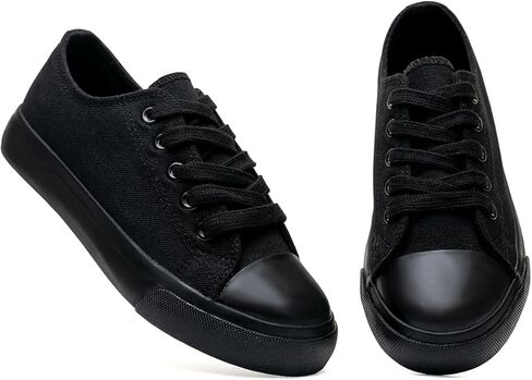 أحذية كلاسيكية للجنسين المنخفضة القماش-أحذية بويز فتيات وأحذية دانتيل عادية مع نعل مطاط ، تشمل أربطة أبيض إضافية in Kuwait