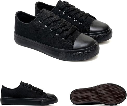 أحذية كلاسيكية للجنسين المنخفضة القماش-أحذية بويز فتيات وأحذية دانتيل عادية مع نعل مطاط ، تشمل أربطة أبيض إضافية in Kuwait