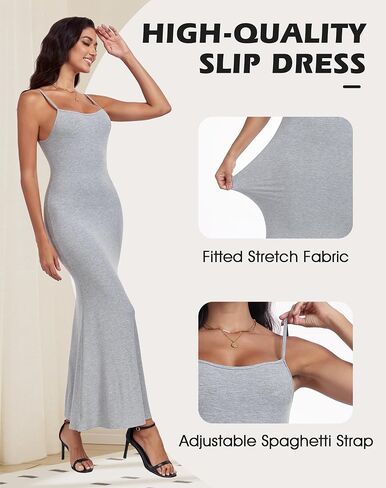 Full Slip for Women Under Dress Long Slip Dress Bodycon Maxi Dress in Saudi Arabia