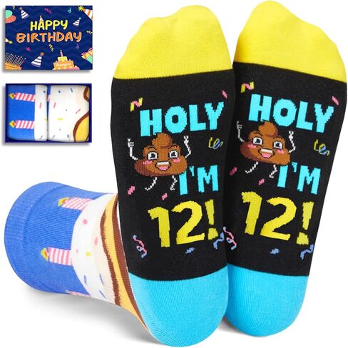 HAPPYPOP Birthday Gifts Ideas Socks Age 11-12 - Socks for Kids 11-12 Years Old, Presents for Tween Girls Boys in Saudi Arabia