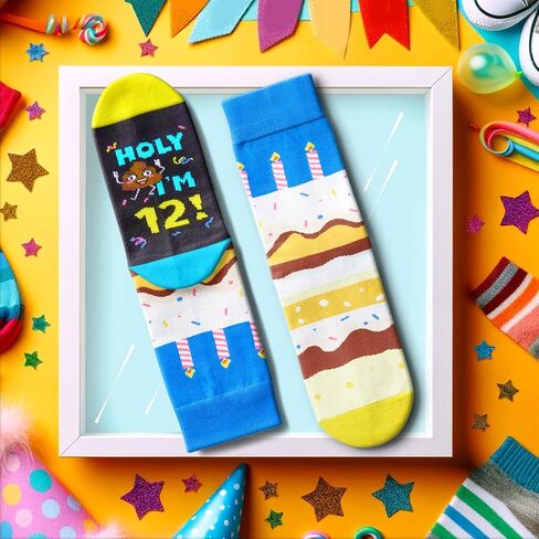 HAPPYPOP Birthday Gifts Ideas Socks Age 11-12 - Socks for Kids 11-12 Years Old, Presents for Tween Girls Boys in Saudi Arabia