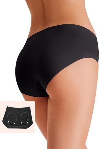 Womens Mid-Waist Underwear Full Coverage No Show Seamless Comfortable Brief Panties 6 Pack in Saudi Arabia