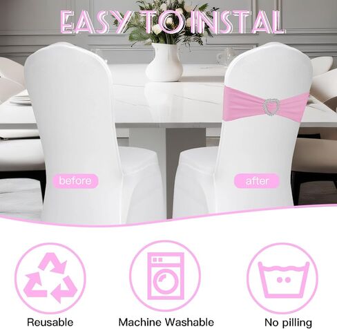 100 Pack Spandex Stretch Blue Chair Sashes Bows Universal Elastic Light Blue Chair Cover Bands Ties with Buckle Slider for Wedding Party Banquet Ceremony Reception Event Decorations (Baby Blue) in Kuwait