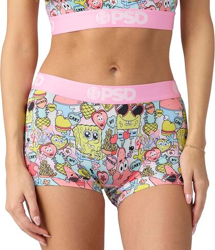 PSD Women's Spongebob Squarepants Boy Shorts - Full Coverage Women's Underwear - Comfortable Stretch Panties for Women in Kuwait