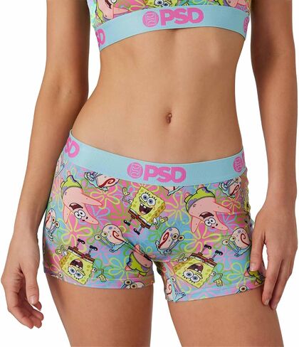 PSD Women's Spongebob Squarepants Boy Shorts - Full Coverage Women's Underwear - Comfortable Stretch Panties for Women in Kuwait