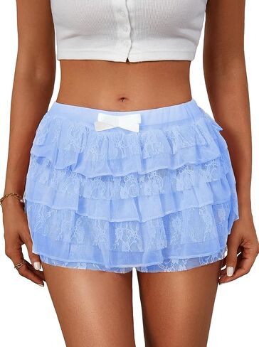 Ruffle Shorts Womens Bloomers Y2k Shorts Tiered Micro Booties Summer Women Ruffle Underwear Women in Saudi Arabia