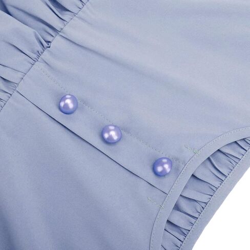 Regency Dresses for Women with Satin Sash Ruffled Puff Sleeve Empire Waist Dress Gown in Kuwait