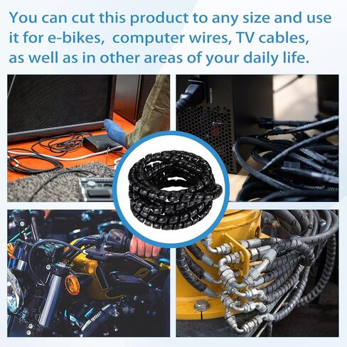 Flutesan Dog and Cat Cord Protector 49.2 ft 10 mm Spiral Cable Wire Wrap from Pets No Chew Cat Proofing Cords 5 Pcs/Pack for TV Computer Ebike Electrical Wire(Black) in Kuwait