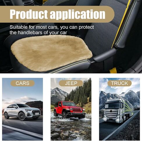 Sheepskin Car Seat Cushion, Soft Comfort Winter Driver Seat Cover, Fluffy Faux Fur Front Seat Pad, Car Seat Protector Pad for Office Chair, Universal Interior Accessory for Car SUV Truck (Camel) in Kuwait