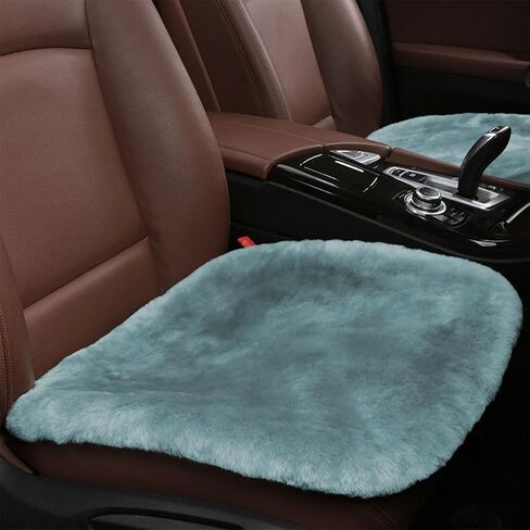 Sheepskin Car Seat Cushion, Soft Comfort Winter Driver Seat Cover, Fluffy Faux Fur Front Seat Pad, Car Seat Protector Pad for Office Chair, Universal Interior Accessory for Car SUV Truck (Camel) in Kuwait