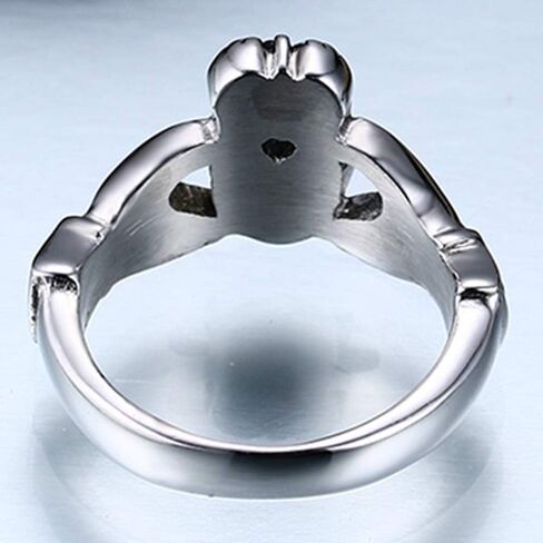 Jude Jewelers Retro Vintage Stainless Steel Claddagh Celtic Irish Heart Promise Anniversary Ring in Saudi Arabia