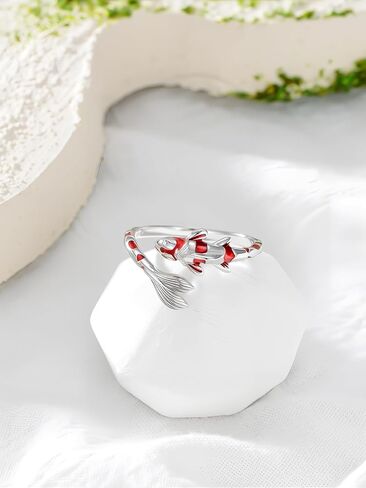 Ocean Open Ring 925 Sterling Silver Orca/Killer Whale/Shark/Manta Ray Adjustable Ring Animal Lovers Jewelry Ocean Gift for Friend/Daughter/Mother, Size 7 in Saudi Arabia