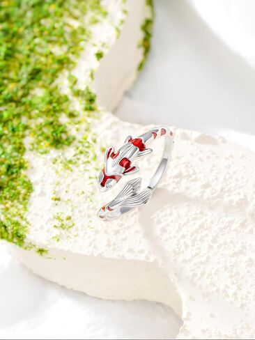 Ocean Open Ring 925 Sterling Silver Orca/Killer Whale/Shark/Manta Ray Adjustable Ring Animal Lovers Jewelry Ocean Gift for Friend/Daughter/Mother, Size 7 in Saudi Arabia