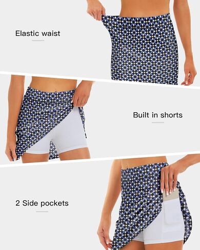 Stelle Women's Athletic Skorts 17 "تنورات الجولف السراويل الداخلية تنس مع جيوب يركضان تنورة للمخلل الرياضي in Kuwait