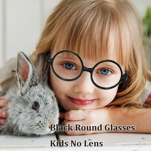 Black Wizard Glasses Plastic Halloween Costume Glasses Round Frame No Lens for St Patrick's Day Wizard Party Favors in Saudi Arabia