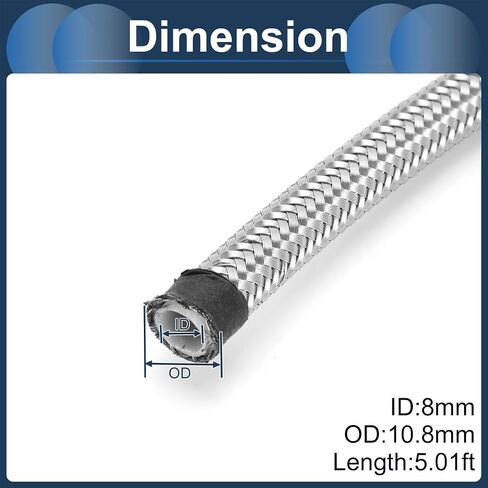 AN6 Fuel Line Kit 5.01ft Vacuum Hose Automotive Fuel Hose with Adapters 1 Set in Saudi Arabia
