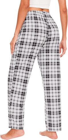 Orrpally Women Lounge Pants Plaid Pajama Pant Sleep Bottoms Pj Pant with Pockets 2-Pack in Kuwait