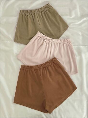 Makemechic Women's 3 Pack Pajama Bottoms Harpstring Wide Leg PJ Shorts Sleepwear in Saudi Arabia