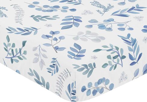 Sweet Jojo Designs Green Boho Floral Leaf Boy Girl Baby Fitted Crib Sheet Set Infant Newborn Nursery Toddler Room Standard Mattress 2pc Sage White Bohemian Gender Neutral Watercolor Botanical Flower in Kuwait