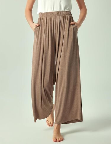 Bamboo Viscose Women's Pajama Bottoms Wide Leg Lounge Pants with Pockets in Saudi Arabia