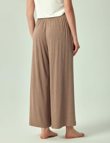 Bamboo Viscose Women's Pajama Bottoms Wide Leg Lounge Pants with Pockets in Saudi Arabia