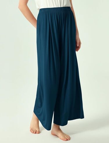 Bamboo Viscose Women's Pajama's Bottoms Wide Lounge Pants مع جيوب in Saudi Arabia