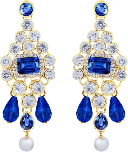 Aheli Kundan and Simulated Colored Stones Indian Ethnic Maang Tikka Necklace and Earrings Set Bollywood Festive Statement Jewelry Gift for Women in Kuwait