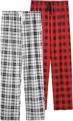 Orrpally Women Lounge Pants Plaid Pajama Pant Sleep Bottoms Pj Pant with Pockets 2-Pack in Kuwait