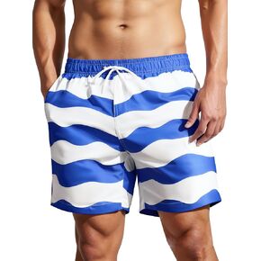 MADHERO Mens Swim Trunks 5 Inch Quick Dry Bathing Suit with Mesh Lining Beach Shorts