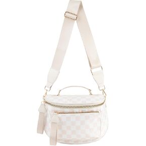 حقيبة bum crossbody المتقلب للنساء ، حزم فاني فسيحة فسيحة ، نسخة ترقية مع مقبض الحمل (مقبض متقلب - beige)