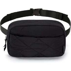 BAGSMART Puffy Fanny Packs for Women Crossbody Belt Bag with Adjustable Strap, Quilted Waist Pack Purse for Traveling Shopping Workout