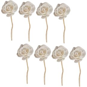 BESPORTBLE 8pcs Rattan Sola Flower Essential Oil Vines White Outfit Wood Appliques Floral Diffuser Wick Spa Perfume Beautiful Diffuser Flowers Wooden Stick Office Small Watering Can