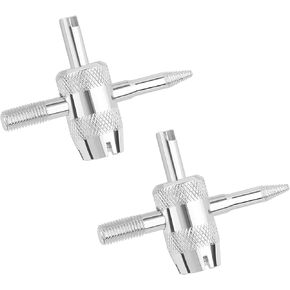 2PCS 4-Way Valve Core Tool,4-in-1 Multifunctional Rust Resistant Valve Core Removal Tool for Repairing Car Tire Valves,Valve Stem Removal Tool for Car Truck Motorcycle