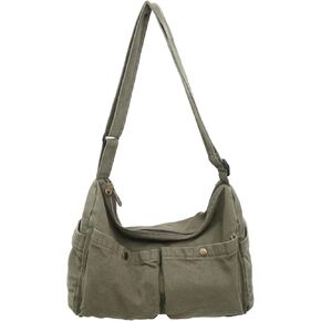 Canvas Messenger Bag for Women Men Vintage Satchel Bag Aesthetic Crossbody Shoulder Bag Casual Sling Bag