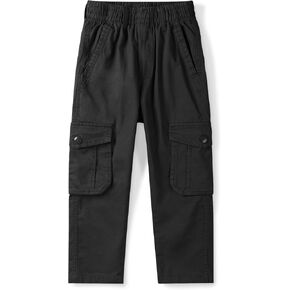 Boys Cargo Pants Elastic Waist Cotton Casual Hiking Multi-Pockets Pant 4-14 Years