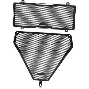 YUANQIAN Motorcycle Radiator Guard and Engine Guard Set Compatible with Ninja 650 2017-2025 Ninja 650 Performance 2021-2025-Black