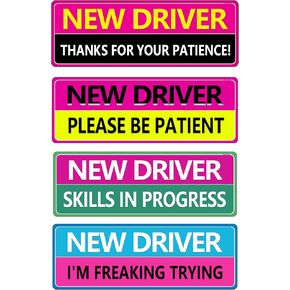 New Driver Magnet for Car,Please Be Patient Student Driver Magnet Removable Novice Safety Bumper Sticker Funny Student Driver Sticker Perfect for Teen Drivers, Driving Schools, Parent (New Driver 3)
