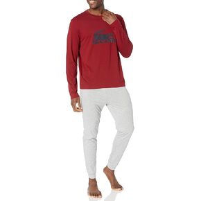 Lacoste Men's Velvet Logo Long Pajama Set